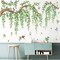 Large Tree Branch Hanging Vine Wall Stickers Green Leaf Flower Birds Peel (Multi)